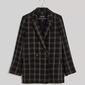 Madewell Caldwell Double-Breasted Blazer in Seaton Plaid in Large